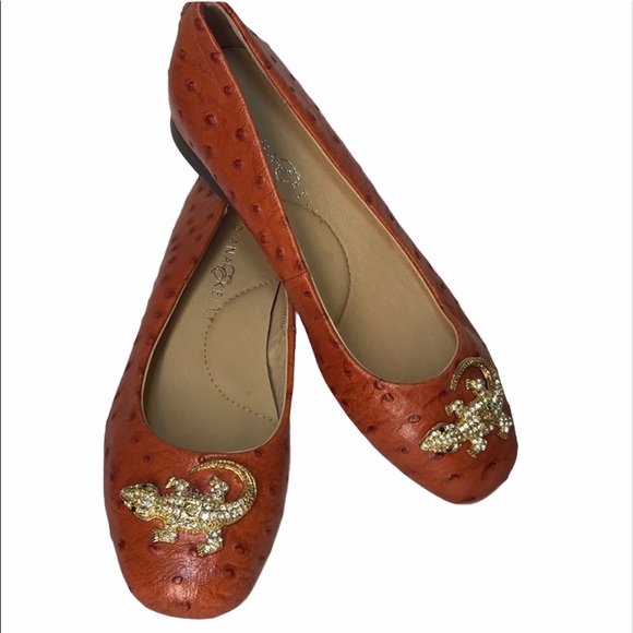 DIANA E. KELLY Alligator Brooch Ostrich Shoes 6 - Picture 5 of 11